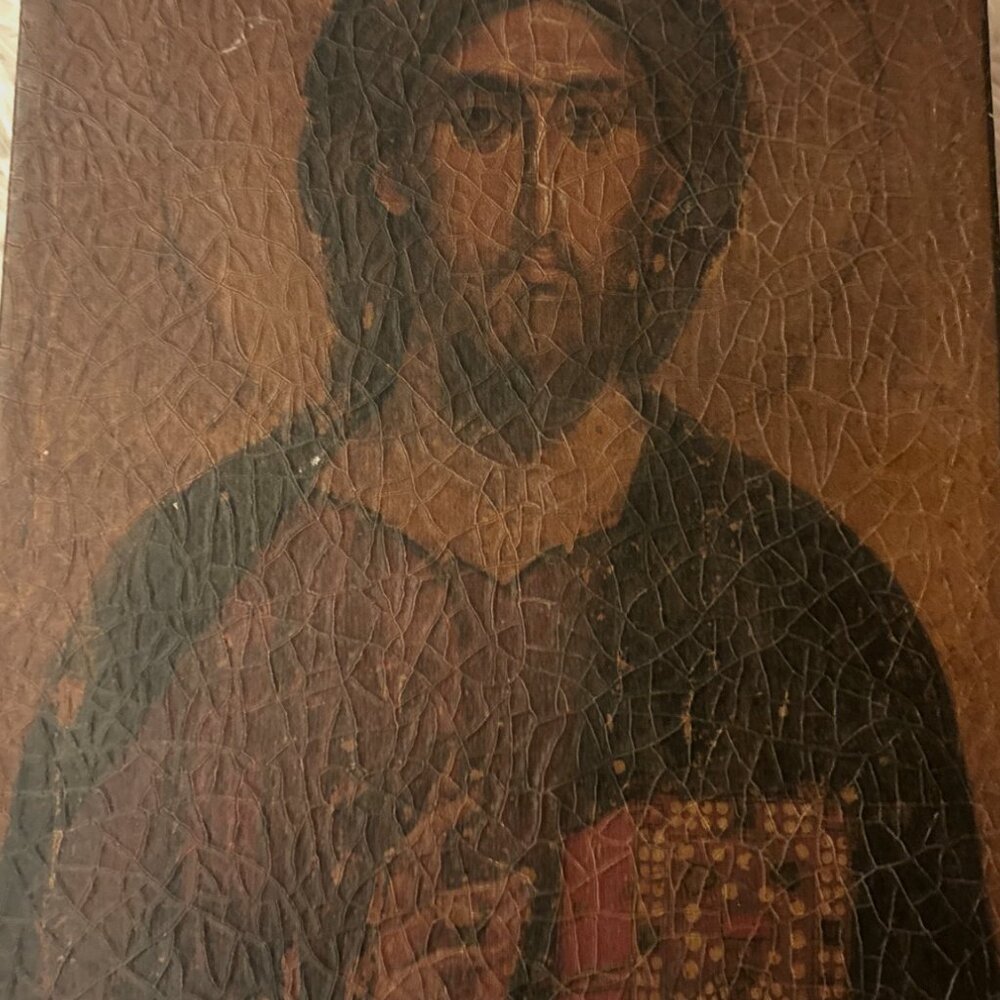 Vintage Book Box Storage With Jesus Christ Pantocrator Orthodox Portrait Design